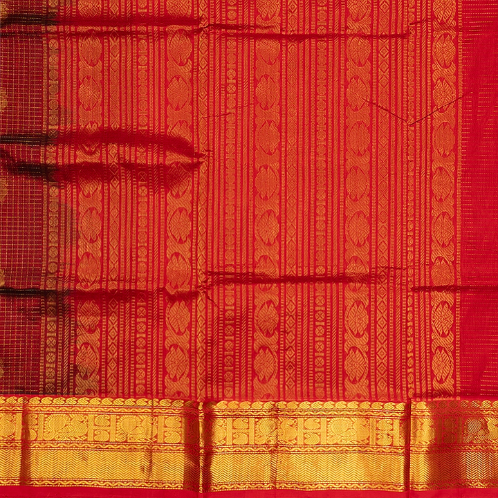 Hayagrivas Deep Maroon Pure Silk Cotton Saree SSCBF137H4-7