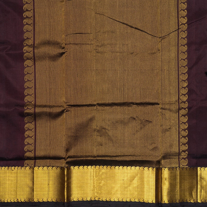 Hayagrivas Dark Brown Pure Silk Cotton Saree SSCBF137H5-1