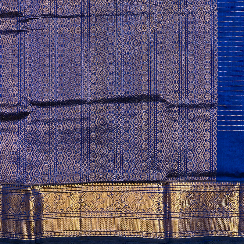 Hayagrivas Royal Blue Pure Silk Cotton Saree SSCBF137H7-3