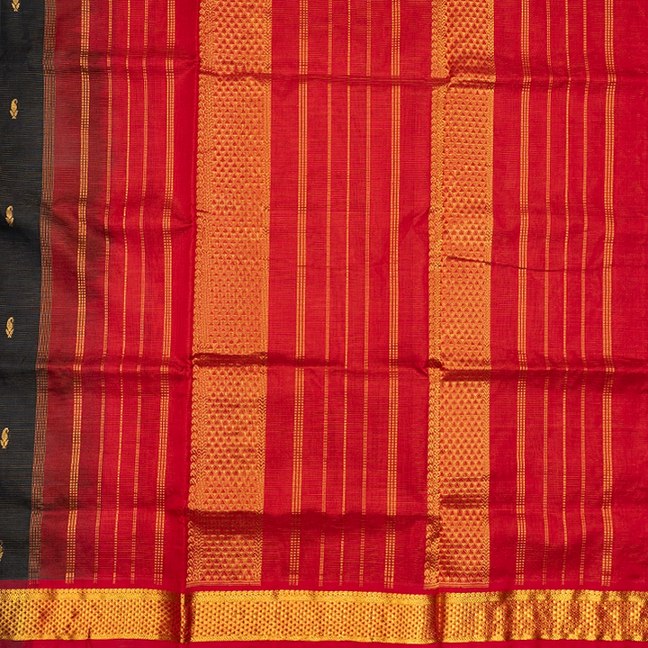 Hayagrivas Black Pure Silk Cotton Saree SSCBF137H8-3