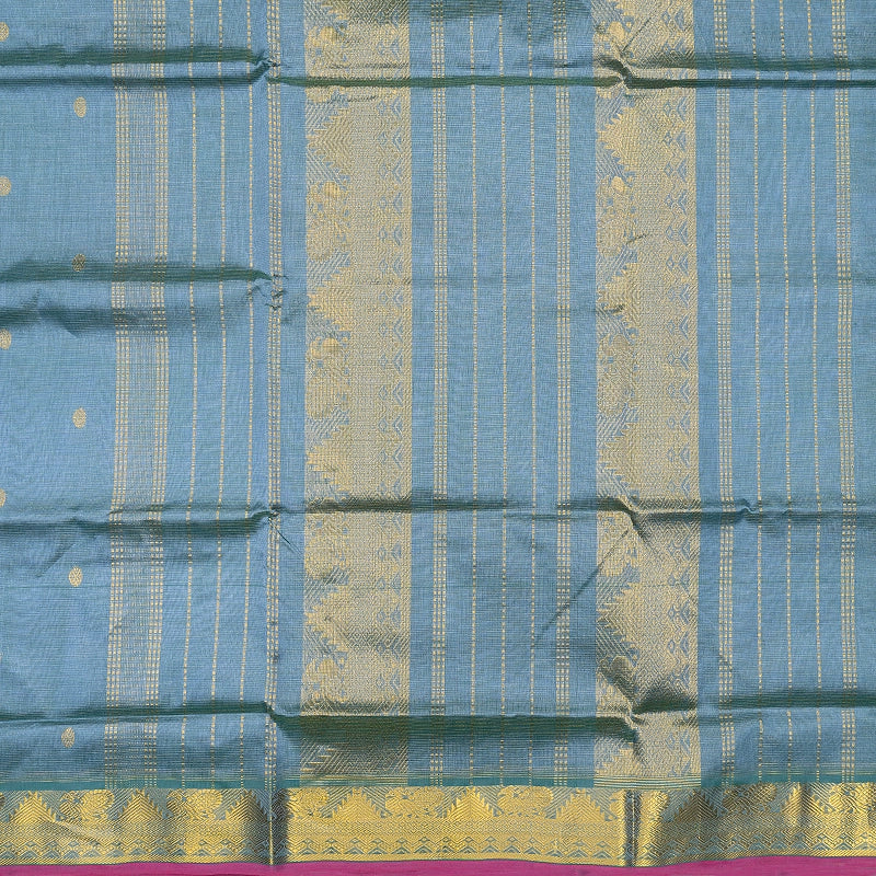 Hayagrivas Powder Blue Pure Silk Cotton Saree SSCBF137H8-9