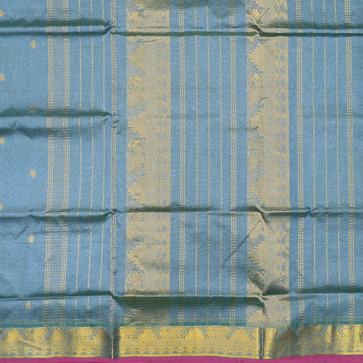 Hayagrivas Powder Blue Pure Silk Cotton Saree SSCBF137H8-9