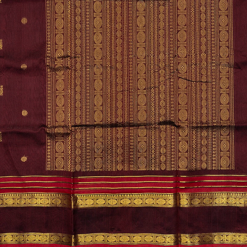 Hayagrivas Coffee Brown Pure Silk Cotton Saree SSCBF138H5-1