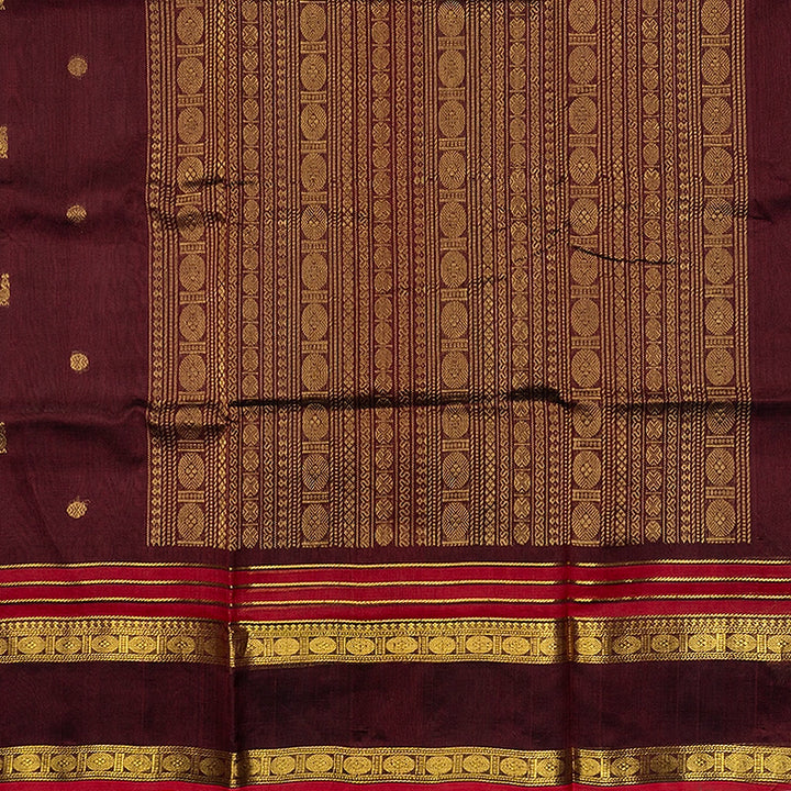 Hayagrivas Coffee Brown Pure Silk Cotton Saree SSCBF138H5-1