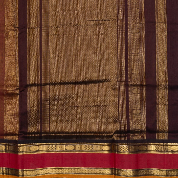 Hayagrivas Sunset Orange Pure Silk Cotton Saree SSCBF140H3-3