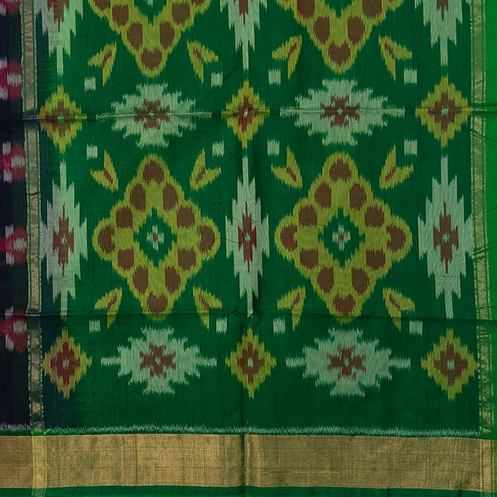 Hayagrivas Midnight Blue Ikkat Kora Silk Cotton Saree SSCBF155H1-31