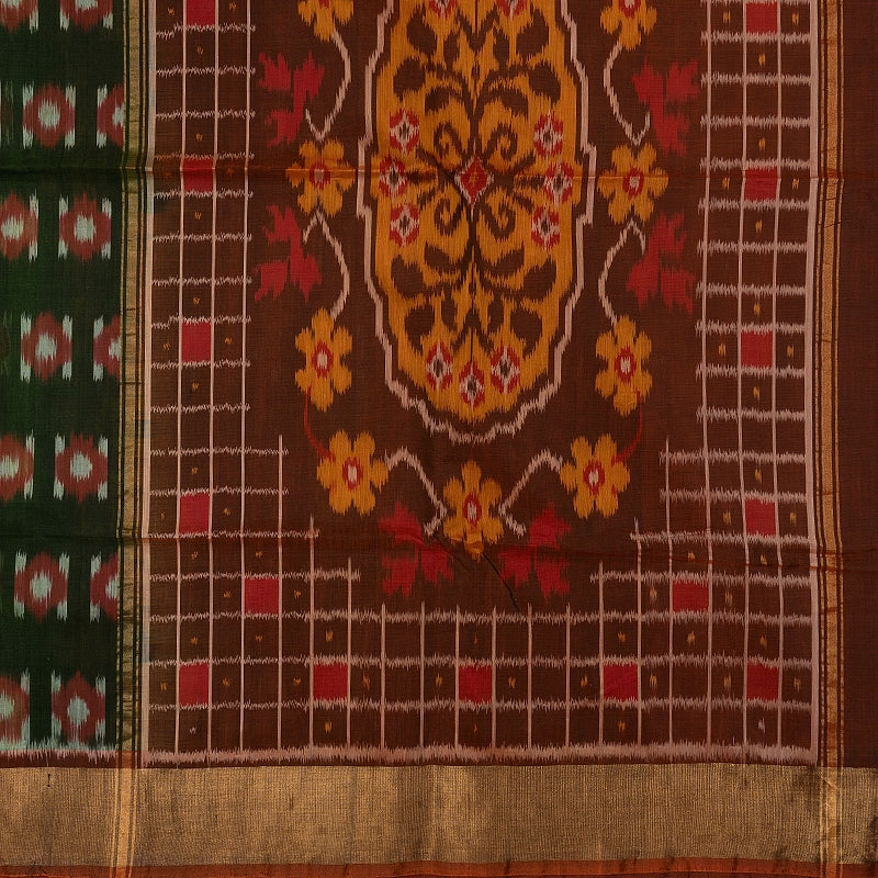 Hayagrivas Mehandi Green Handloom Ikkat Soft Silk Saree SSCBF155H1-4