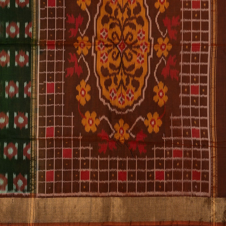 Hayagrivas Mehandi Green Handloom Ikkat Soft Silk Saree SSCBF155H1-4