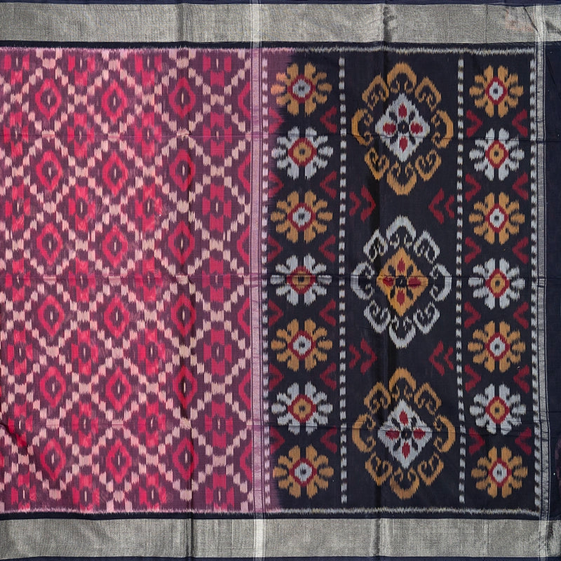 Hayagrivas Mauve Purple Ikkat Kora Silk Cotton Saree SSCBF155H1-43