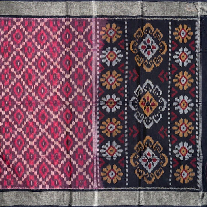 Hayagrivas Mauve Purple Ikkat Kora Silk Cotton Saree SSCBF155H1-43
