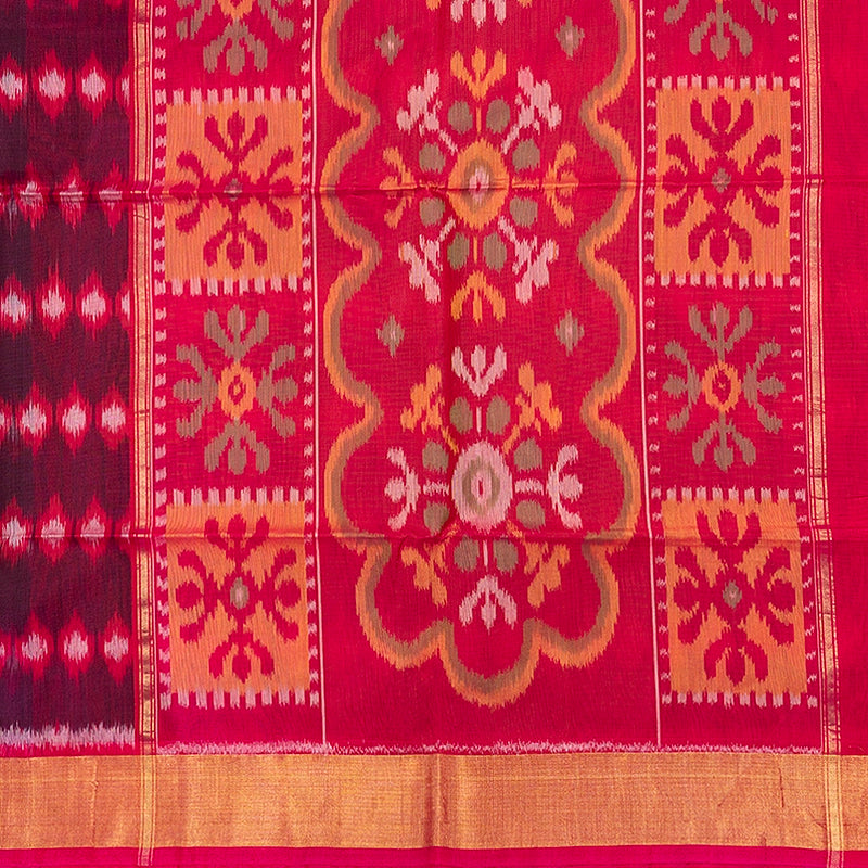 Hayagrivas Purple Ikkat Kora Silk Cotton Saree SSCBF155H1-50