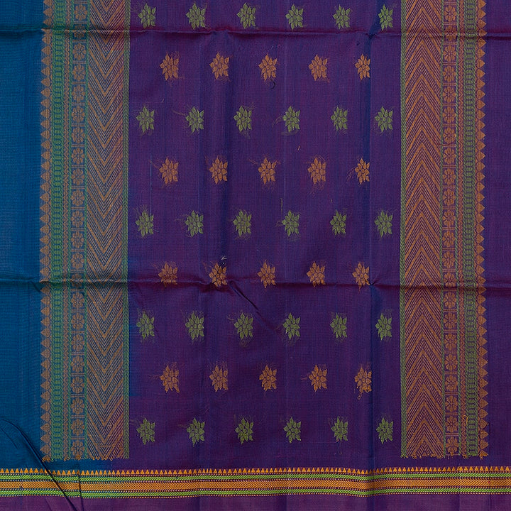 Hayagrivas Ananda Blue Kora Silk Cotton Saree SSCBF156H5-4