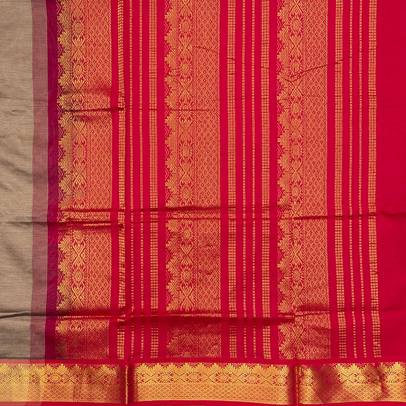 Hayagrivas Biscuit Brown Semi Silk Cotton Saree SSCBF164I1-138