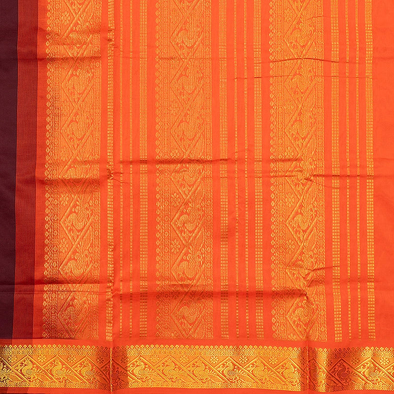 Hayagrivas Deep Brown Semi Silk Cotton Saree SSCBF164I1-32