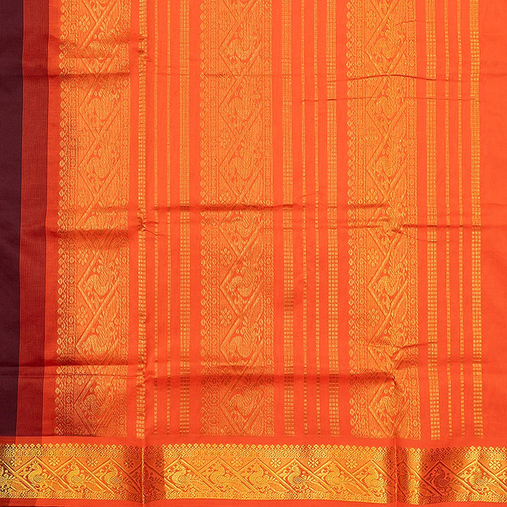 Hayagrivas Deep Brown Semi Silk Cotton Saree SSCBF164I1-32