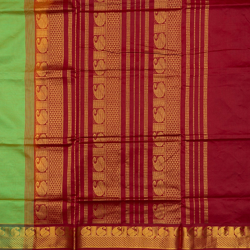 Hayagrivas Sampanga Green Semi Silk Cotton Saree SSCBF164I1-4