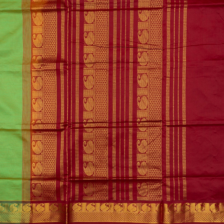 Hayagrivas Sampanga Green Semi Silk Cotton Saree SSCBF164I1-4