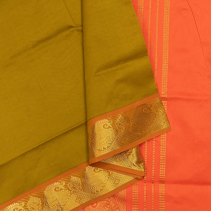 Hayagrivas Warm Mustard Semi Silk Cotton Saree SSCBF164I1-47