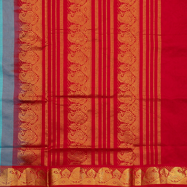 Hayagrivas Ice Blue Semi Silk Cotton Saree SSCBF164I1-62