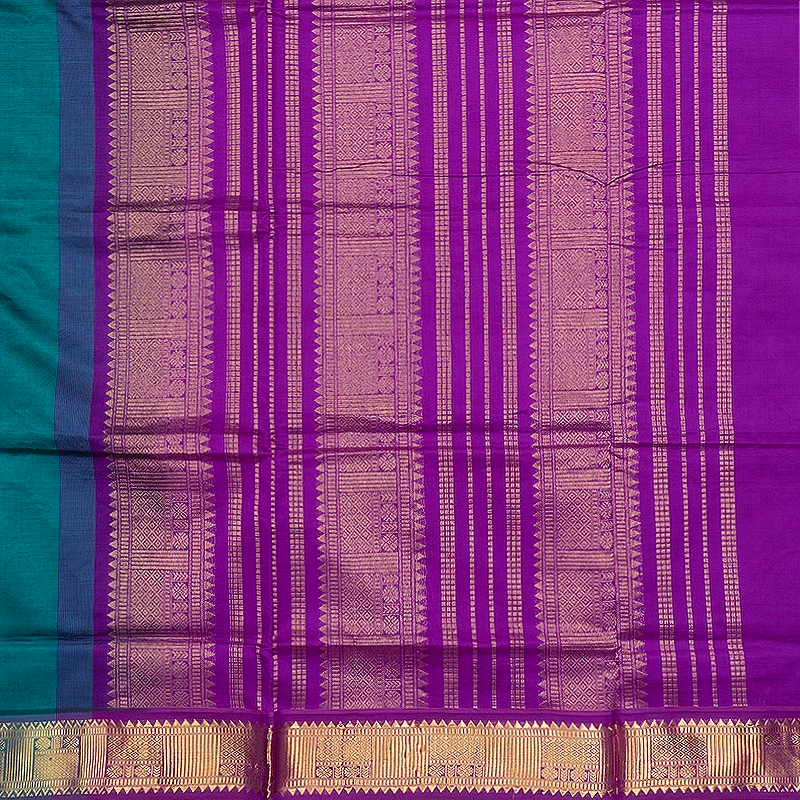 Hayagrivas Rama Green Semi Silk Cotton Saree SSCBF164I1-9