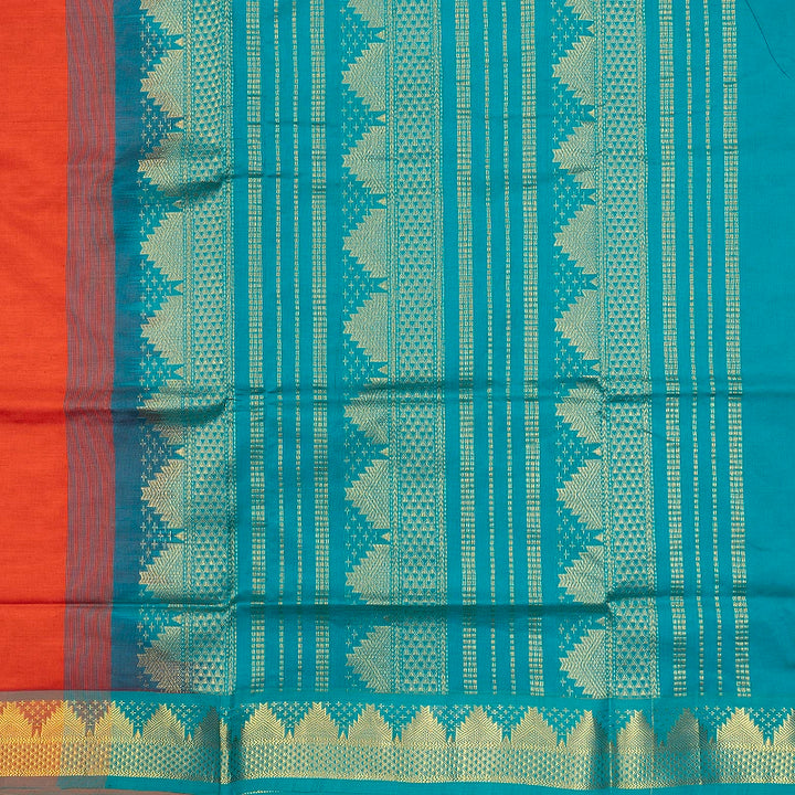 Hayagrivas Rust Orange Semi Silk Cotton Saree SSCBF164I1-105