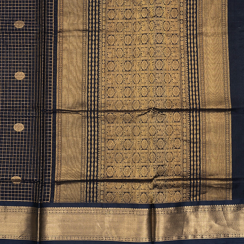 Hayagrivas Navy Blue Kanchi Silk Cotton Saree SSCBF178I3-2