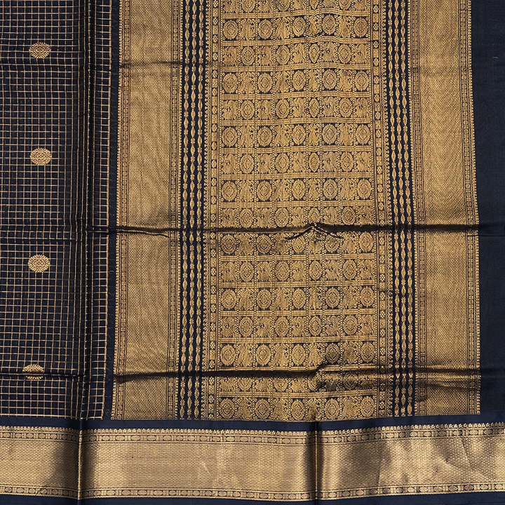 Hayagrivas Navy Blue Kanchi Silk Cotton Saree SSCBF178I3-2