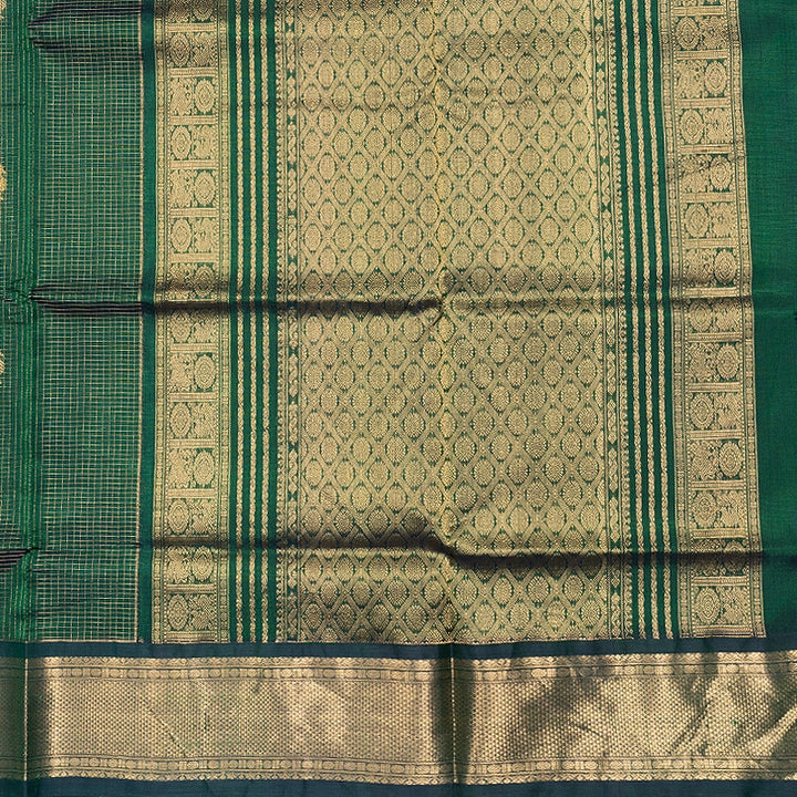 Hayagrivas Dark Green Kanchi Silk Cotton Saree SSCBF178I3-4