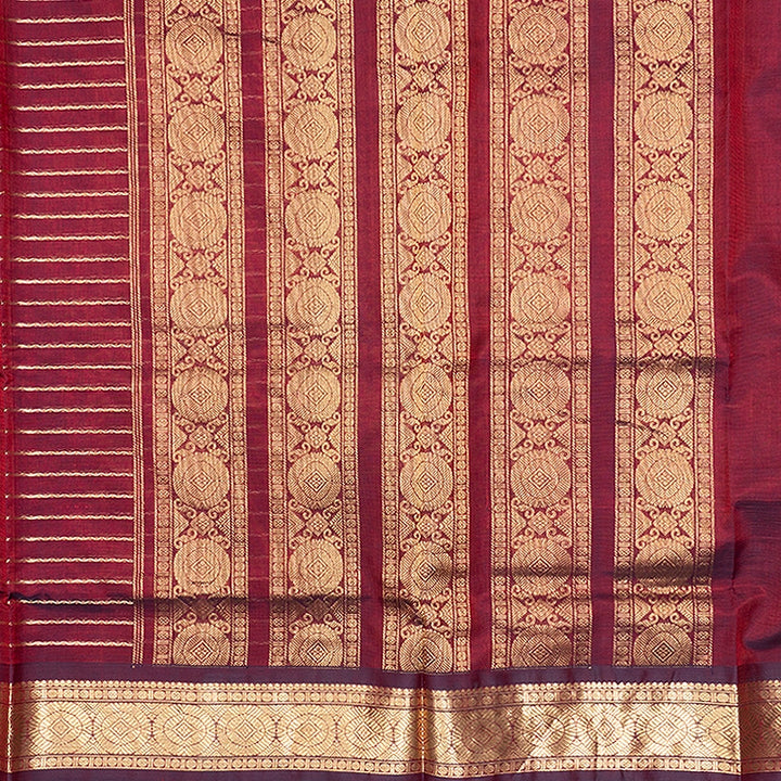 Hayagrivas Wine Maroon Kanchi Silk Cotton Saree SSCBF178I4-6