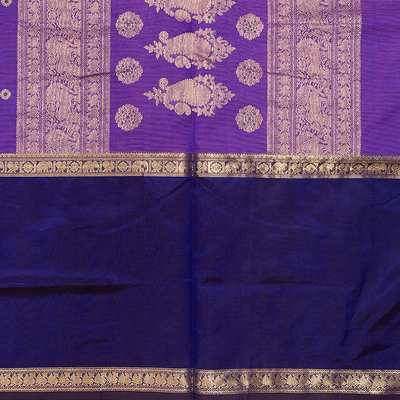 Hayagrivas Lavender Kanchi Silk Cotton Saree SSCBF179I10-3