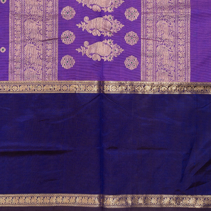 Hayagrivas Lavender Kanchi Silk Cotton Saree SSCBF179I10-3