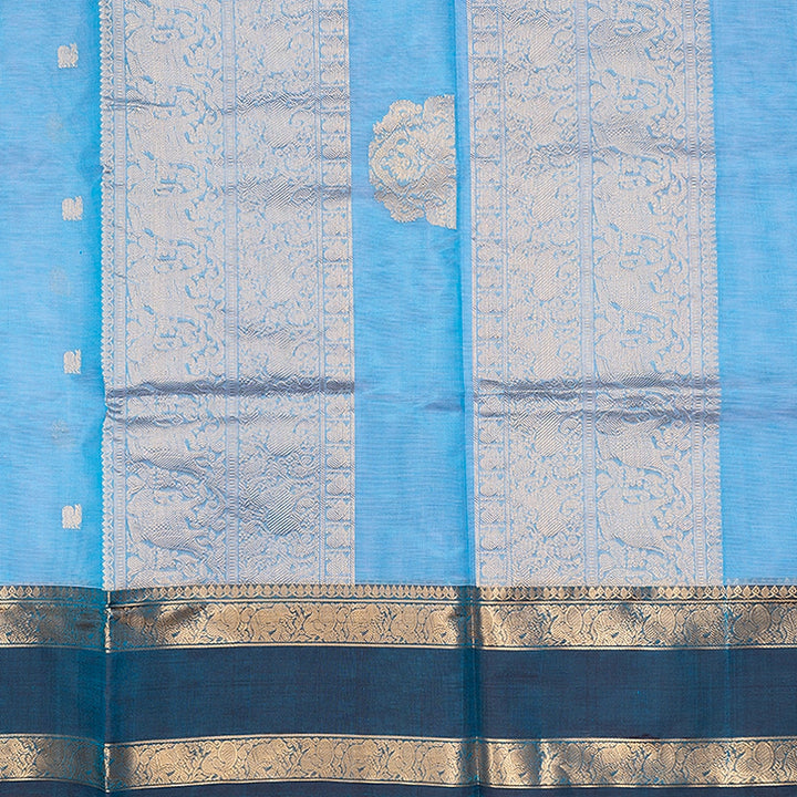 Hayagrivas Powder Blue Kanchi Silk Cotton Saree SSCBF179I10-9