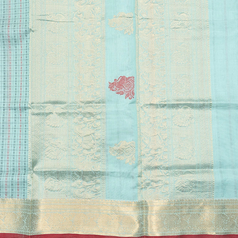 Hayagrivas Ice Blue Kanchi Silk Cotton Saree SSCBF179I11-3