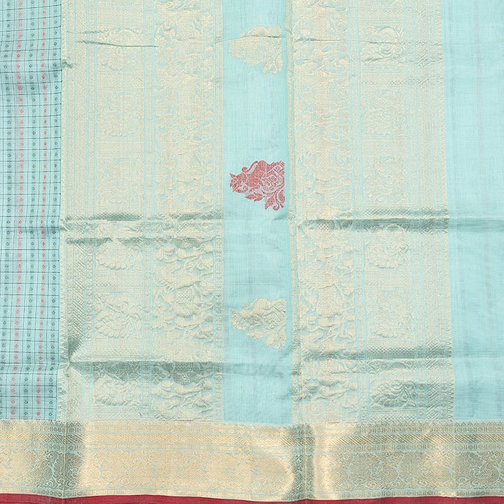 Hayagrivas Ice Blue Kanchi Silk Cotton Saree SSCBF179I11-3