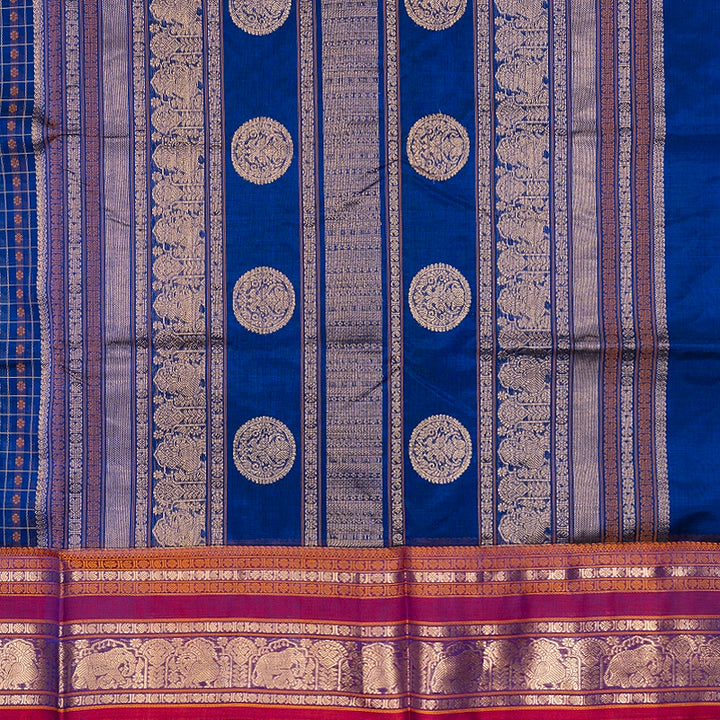 Hayagrivas MS Blue Kanchi Silk Cotton Saree SSCBF179I12-15