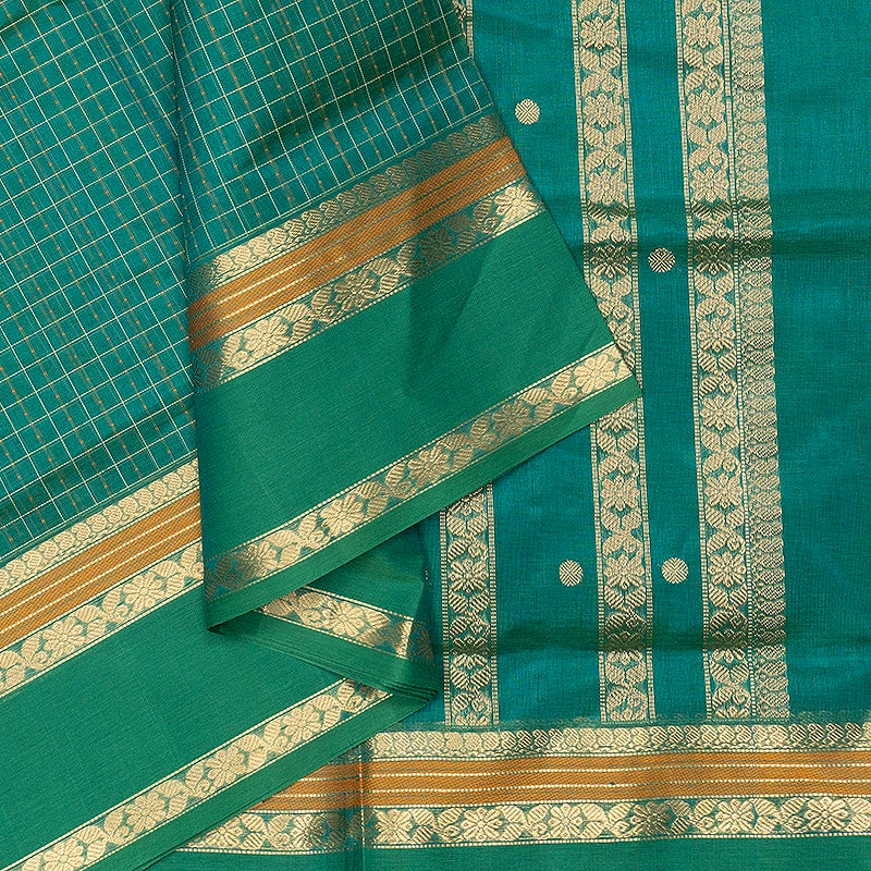Hayagrivas Sea Green Kanchi Silk Cotton Saree SSCBF179I12-21