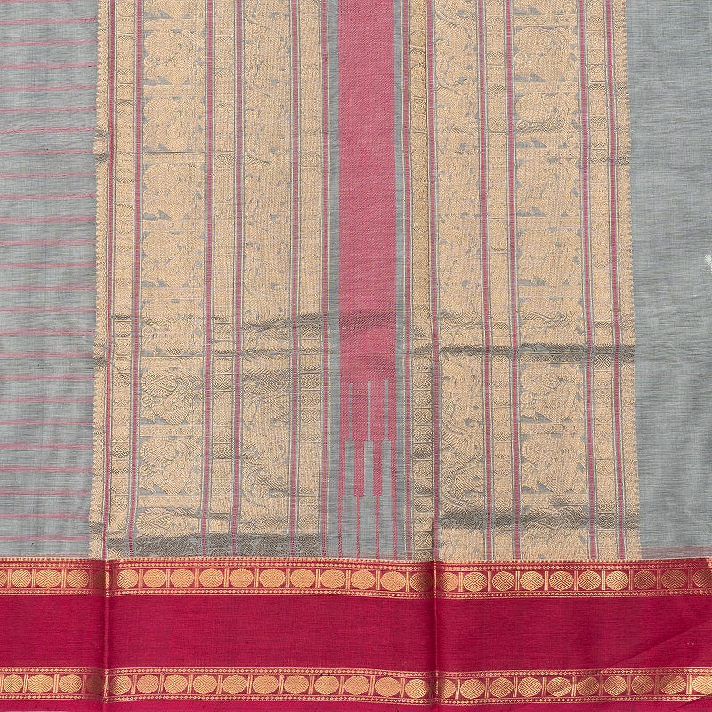 Hayagrivas Grey Kanchi Silk Cotton Saree SSCBF179I4-14