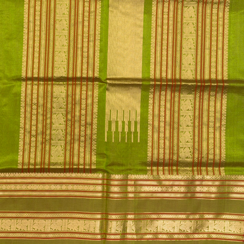 Hayagrivas Sampanga Green Kanchi Silk Cotton Saree SSCBF179I5-30
