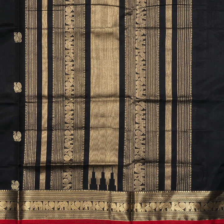 Hayagrivas Black Kanchi Silk Cotton Saree SSCBF179I5-7