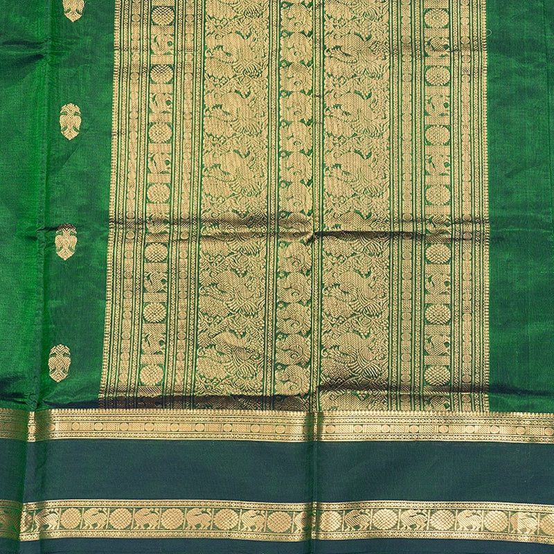 Hayagrivas Meenakshi Green Kanchi Silk Cotton Saree SSCBF179I7-11