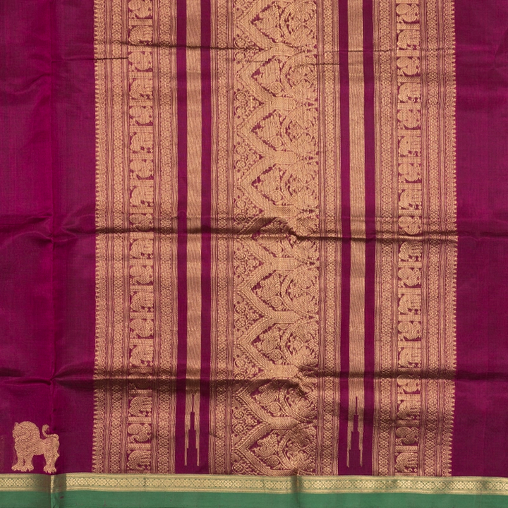 Hayagrivas Magenta Kanchi Silk Cotton Saree SSCBF179I7-14