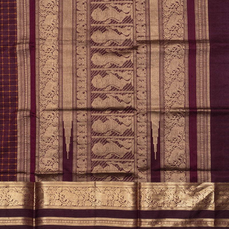 Hayagrivas Deep Plum Purple Kanchi Silk Cotton Saree SSCBF179I8-2
