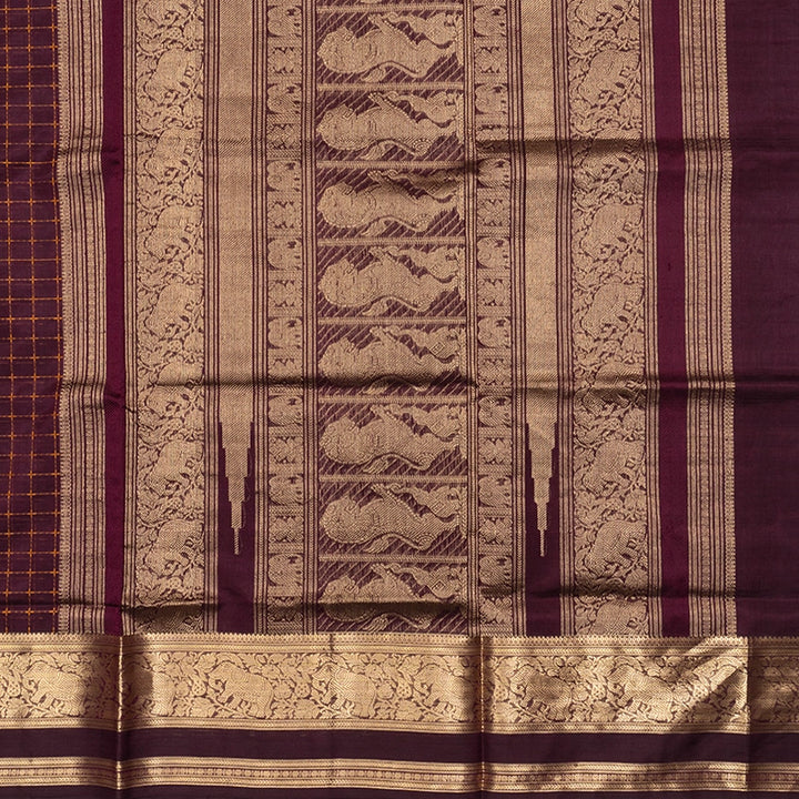 Hayagrivas Deep Plum Purple Kanchi Silk Cotton Saree SSCBF179I8-2