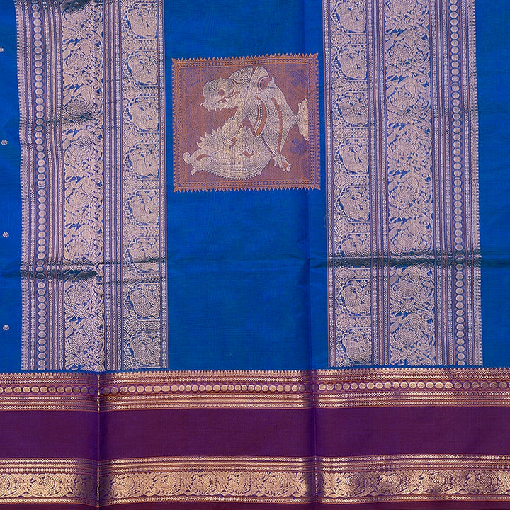Hayagrivas Ananda Blue Kanchi Silk Cotton Saree SSCBF179I9-25