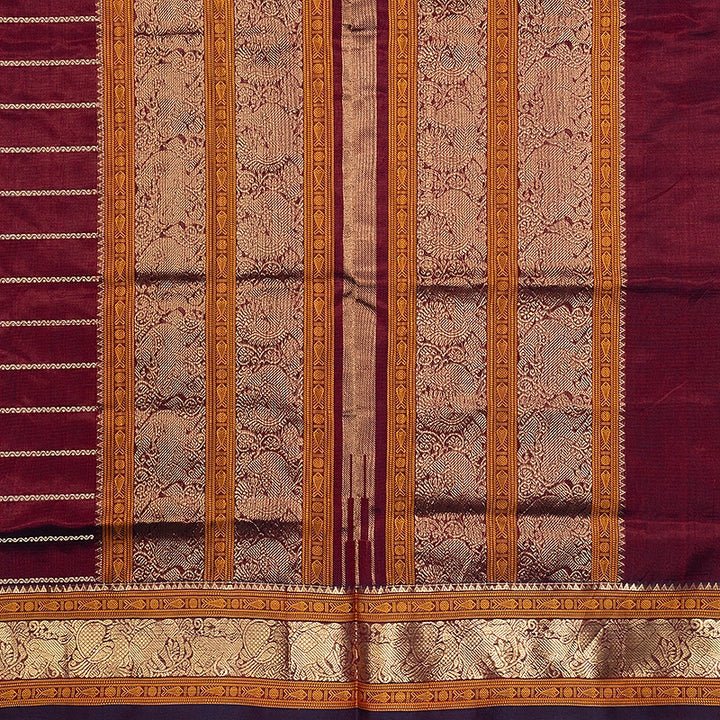 Hayagrivas Burgundy Kanchi Silk Cotton Saree SSCBF179I9-30