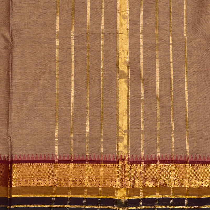 Hayagrivas Biscuit Brown Handloom Chettinad Cotton Saree SSCBF188J1-37