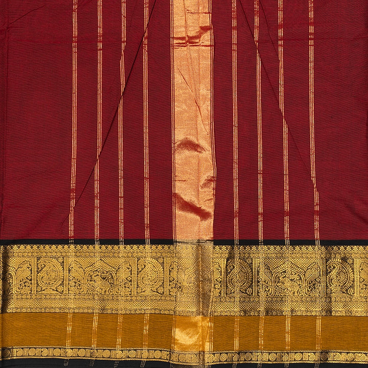 Hayagrivas Maroon Handloom Chettinad Cotton Saree SSCBF188J2-2