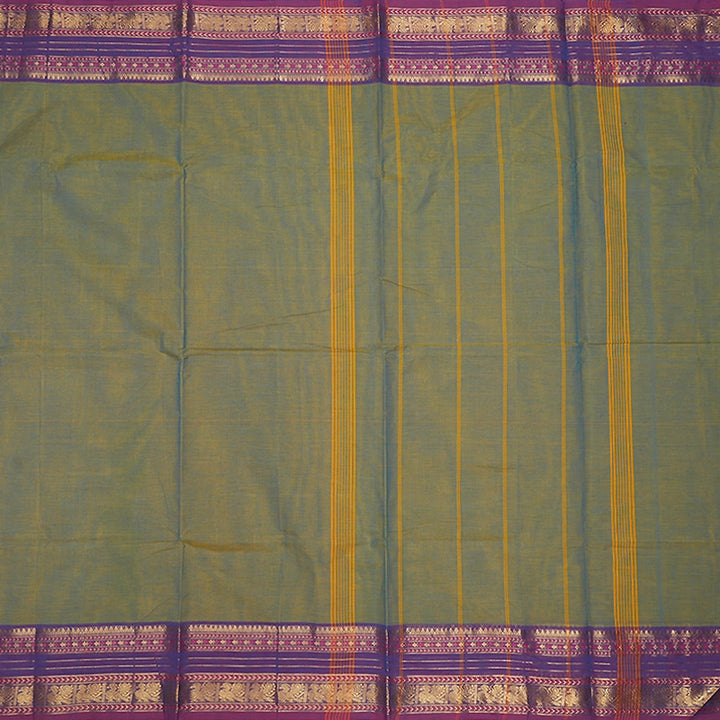 Hayagrivas Yellowish-Blue Handloom Chettinad Cotton Saree SSCBF209J1-81