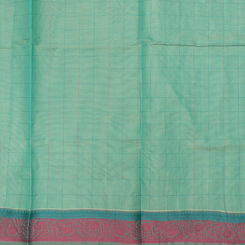Hayagrivas Sea Green Handloom Cotton Saree SSSBF126H1-2