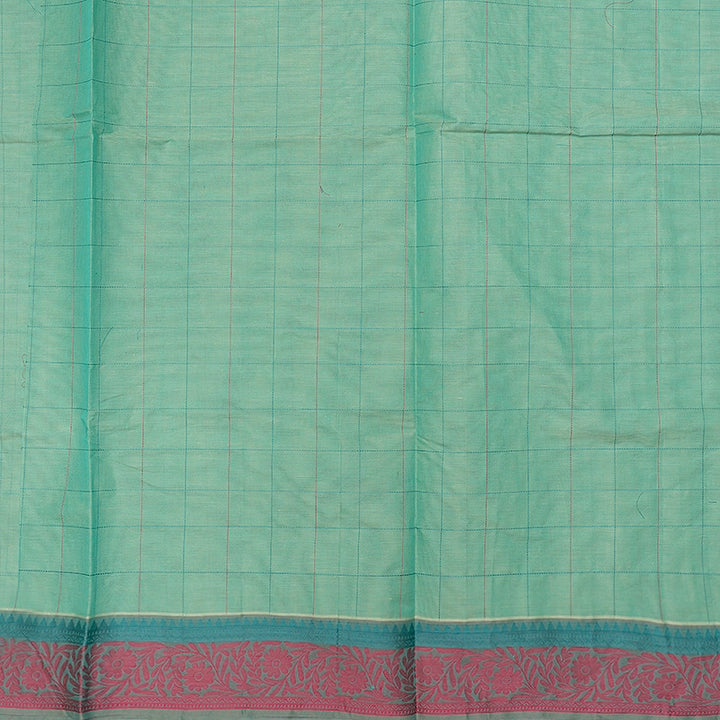 Hayagrivas Sea Green Handloom Cotton Saree SSSBF126H1-2